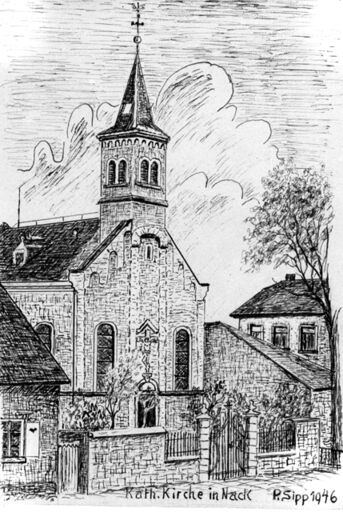 Zeichung der katholischen Kirchen aus dem Jahr 1946